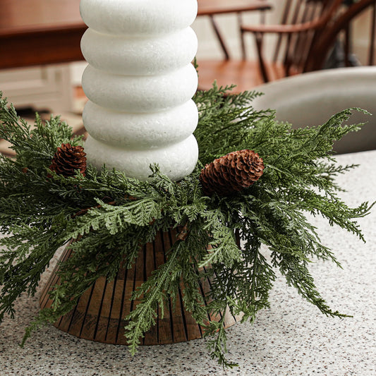 Real Touch Cedar and Pinecone Wreath