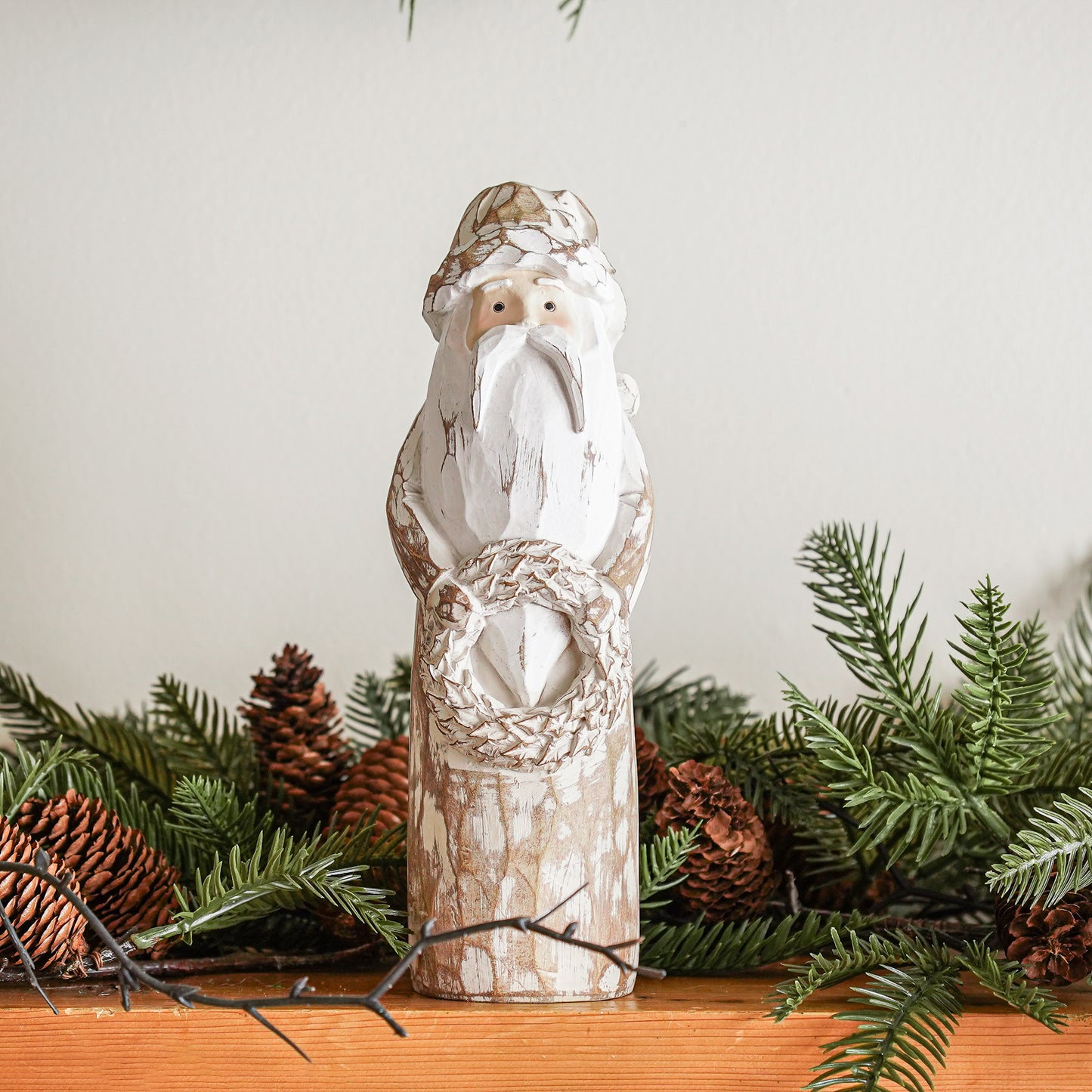 Carved Wood Santas