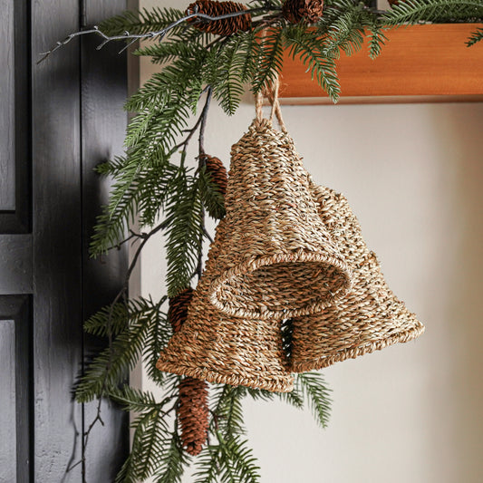 Natural Woven Bell Ornament