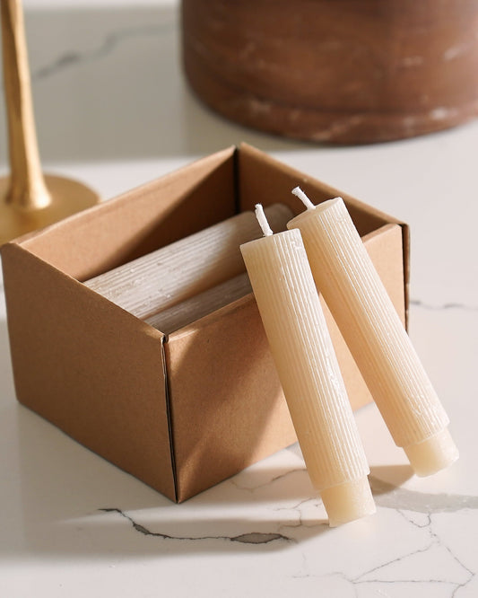 Pleated Taper Candles | Box of 12