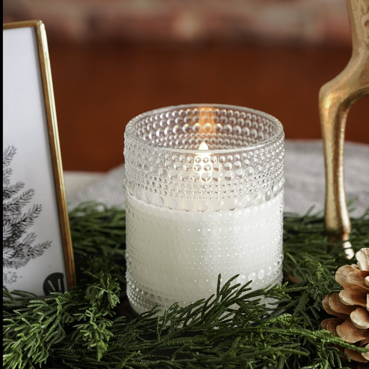 Depression Glass Flameless Candle