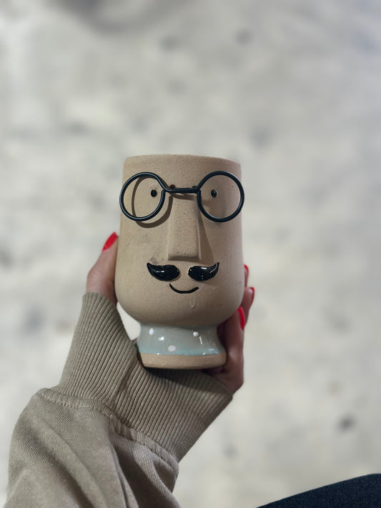 Señor Mustache Head Planter | Scratch & Dent