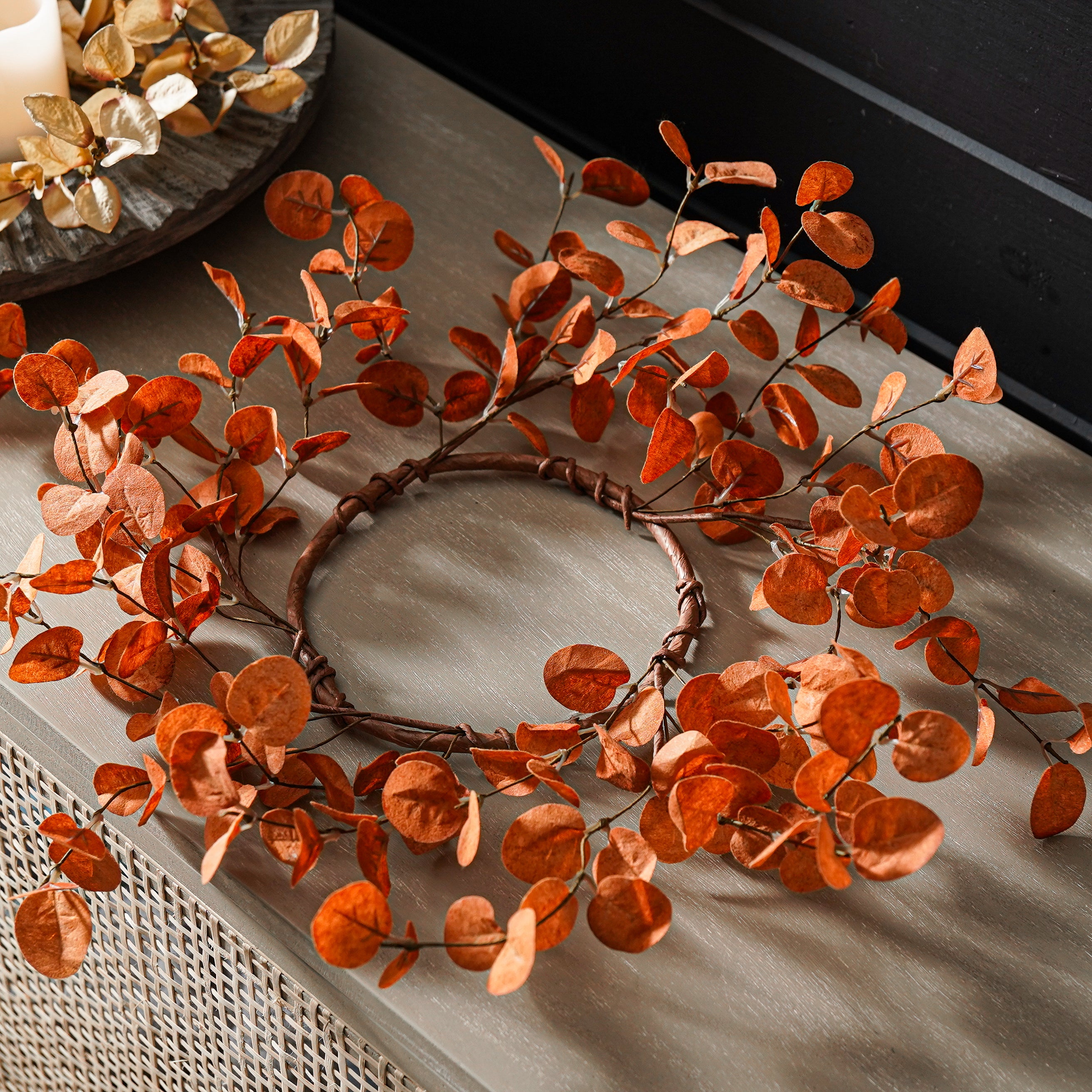 Burnt Orange Penny Eucalyptus Candle Ring