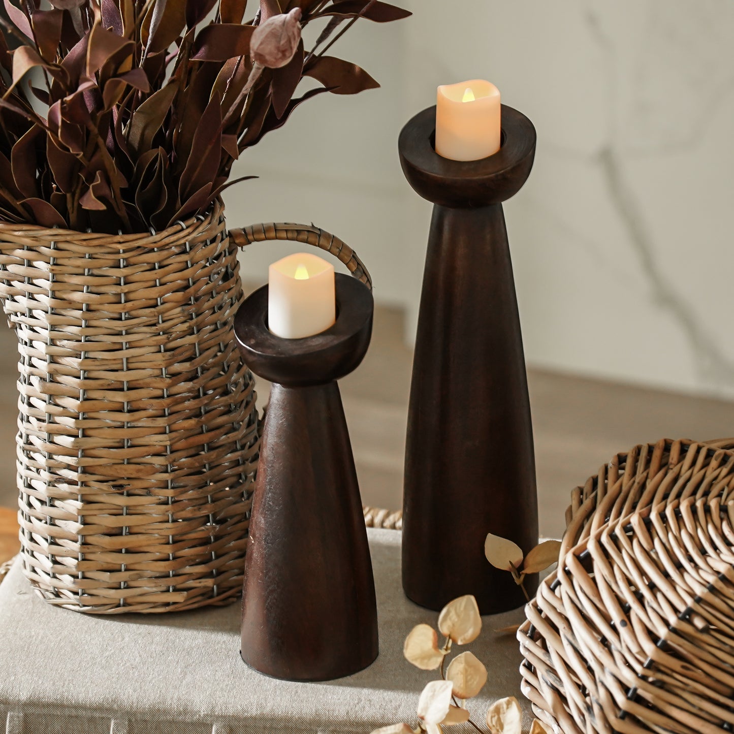 Solid Wood Candle Holder | Small