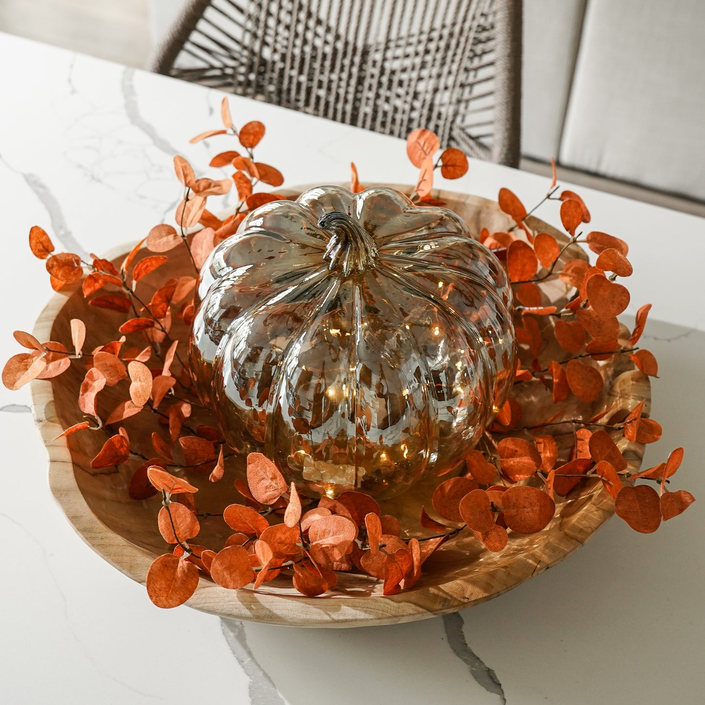 Hand-blown Glass Pumpkin Cloche