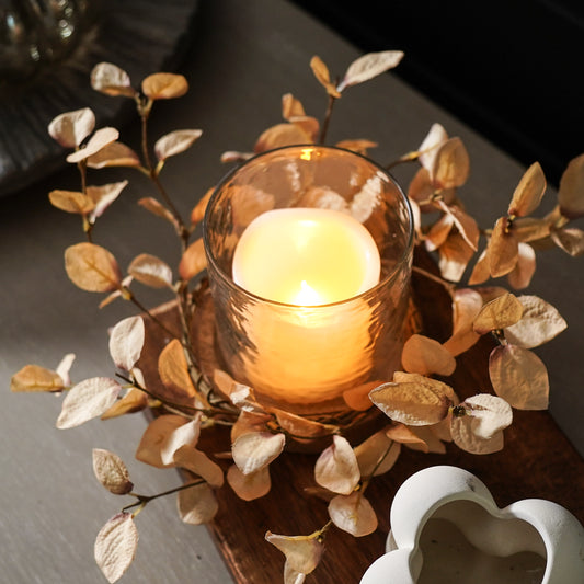 Beige Eucalyptus Candle Ring | Small