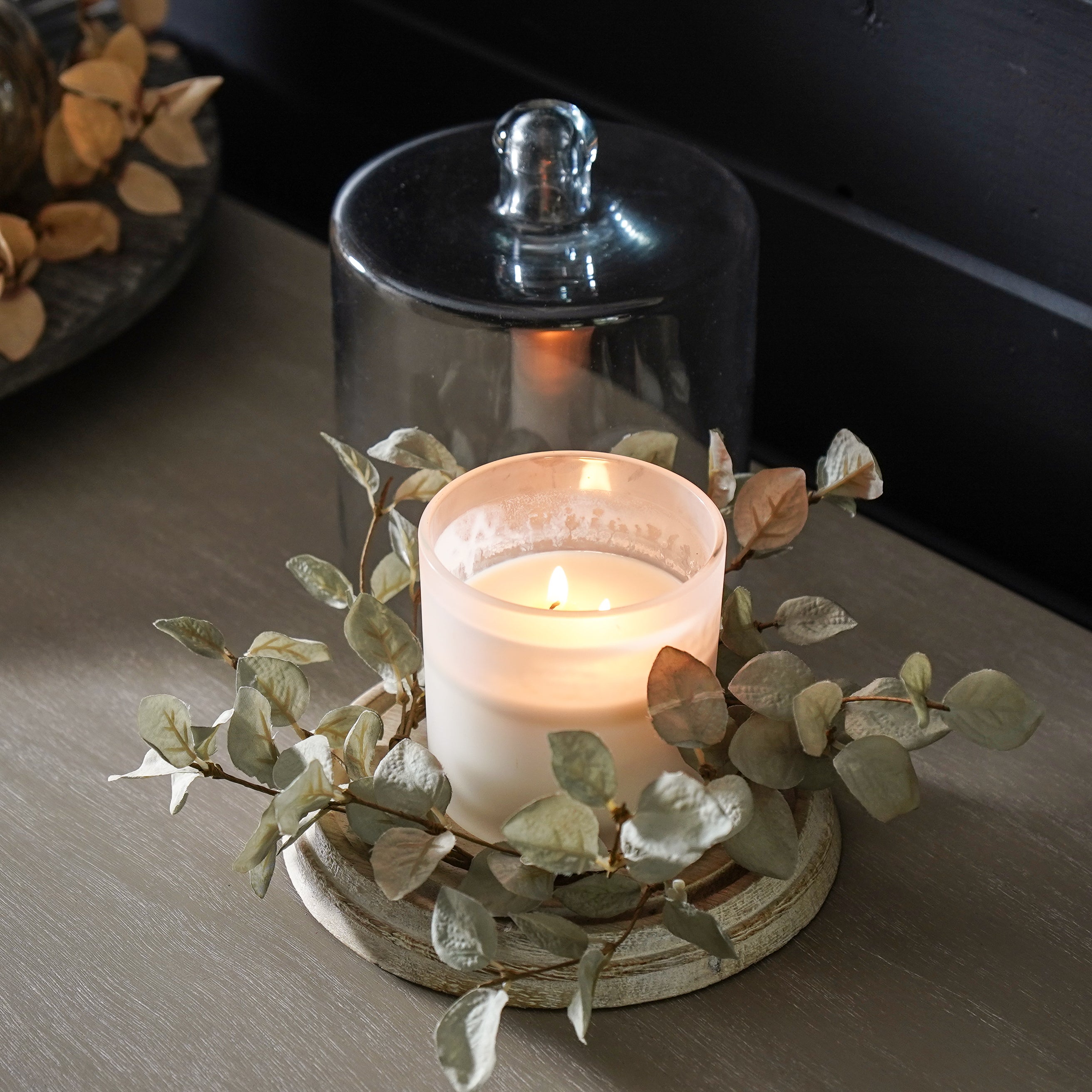 Light Green Eucalyptus Candle Ring | Small