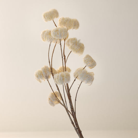 Flocked Cream Clematis Spray