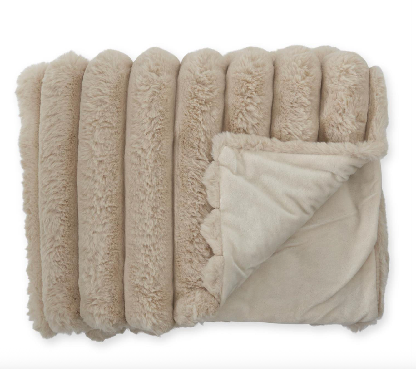 Cream Vegan Fur Throw