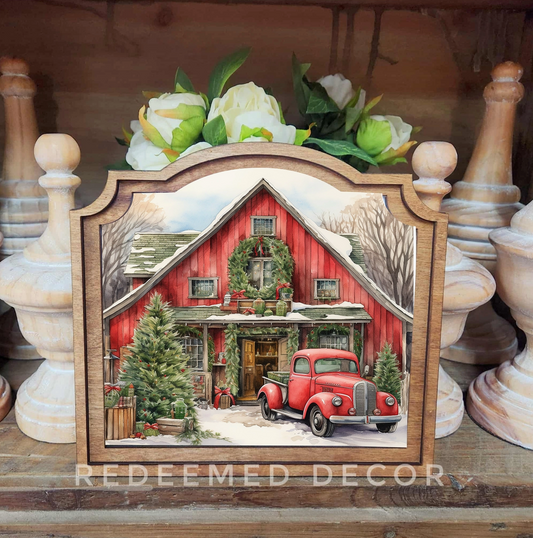 Christmas Barn Framed Print | Made in USA | Pre-Order Delayed Shipment