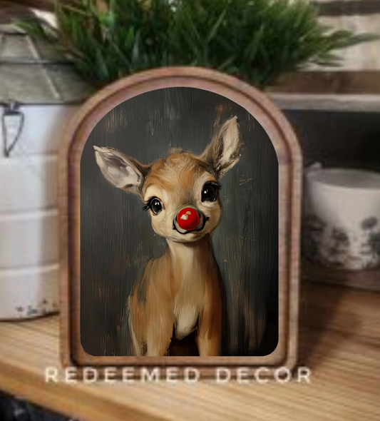 Rudolph Arched Framed Decor | Made in USA | Pre-Order Delayed Shipment