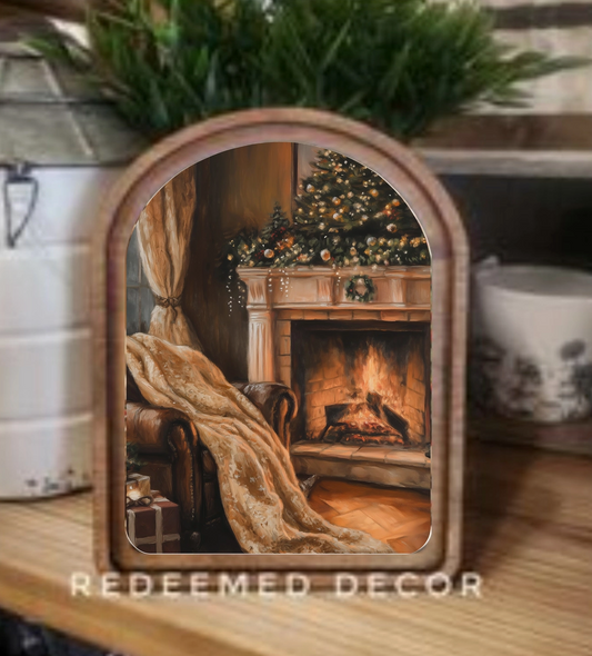 Holiday Mantel Arched Framed Decor | Made in USA | Pre-Order Delayed Shipment