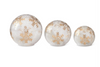 LED Timer Gold Snowflake Crackled Globe Set