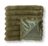 Olive Green Vegan Fur Throw