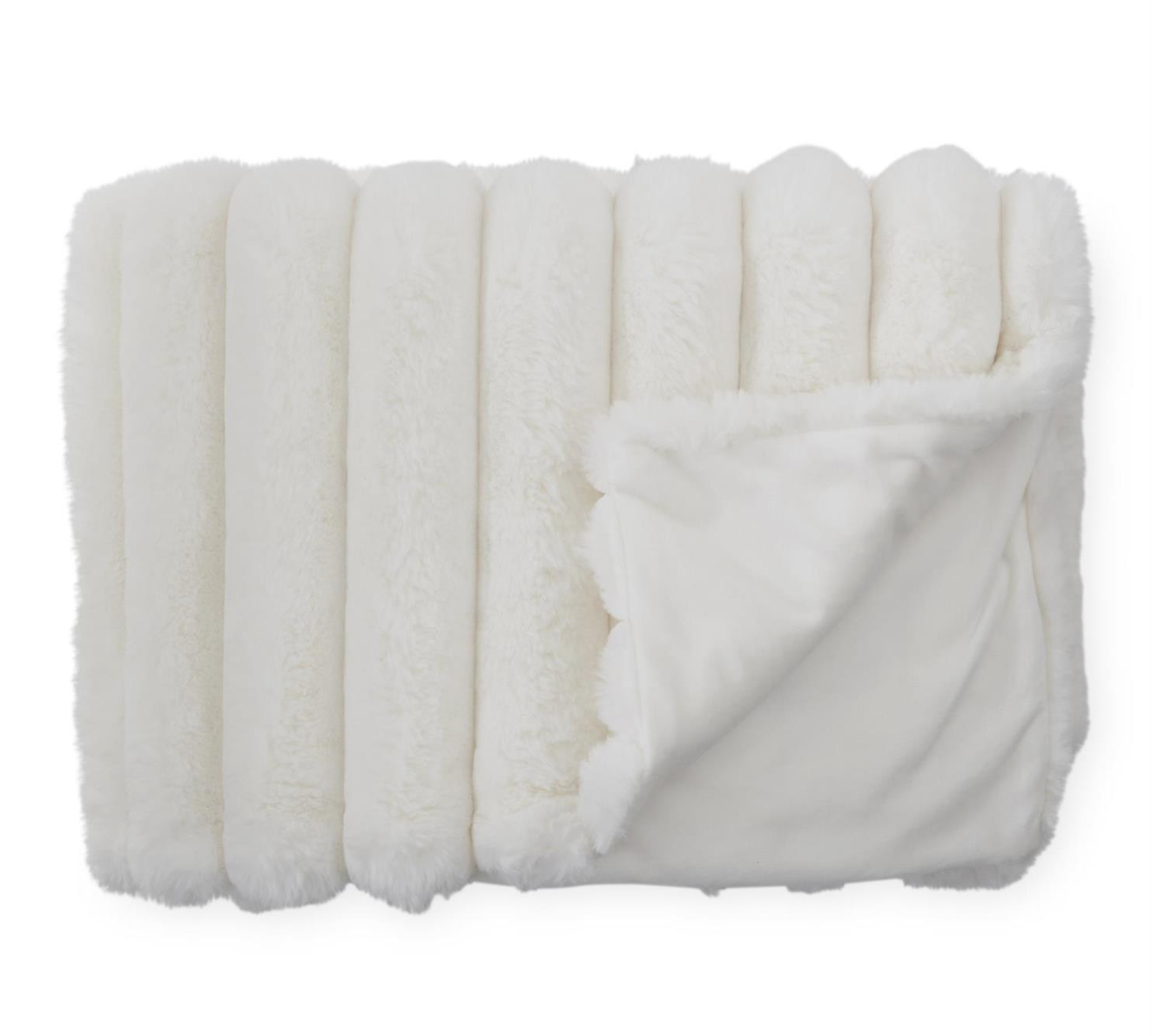 Creamy White Vegan Fur Throw