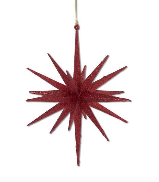 Red Glitter Star Ornament