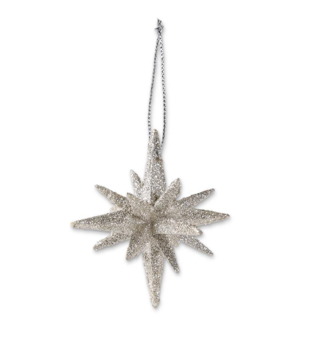 Silver Glitter Star Ornament