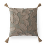 Embroidered Leaf Pillow