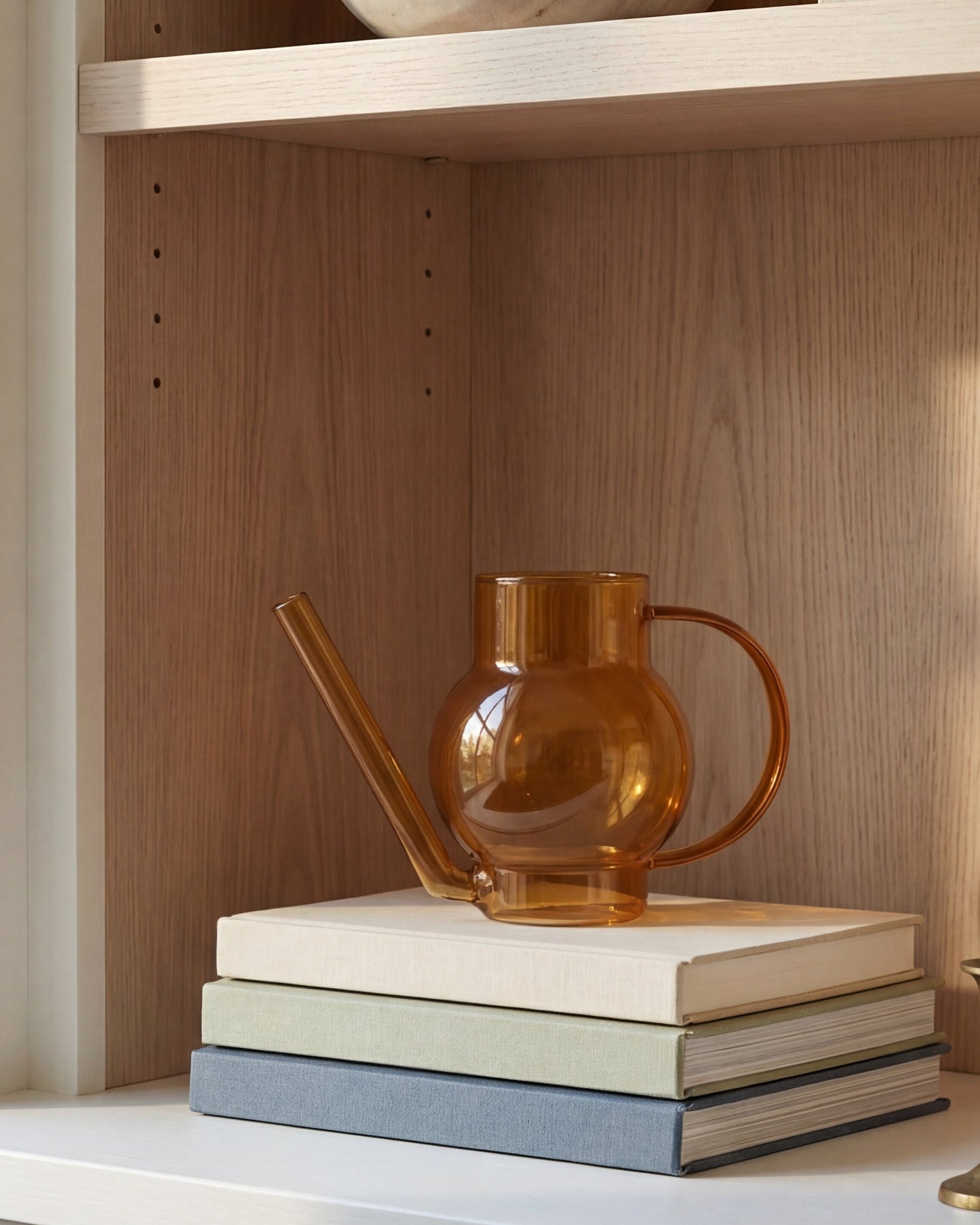 Amber Glass Watering Pitcher