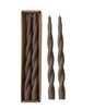 Brown Twisted Candle Set