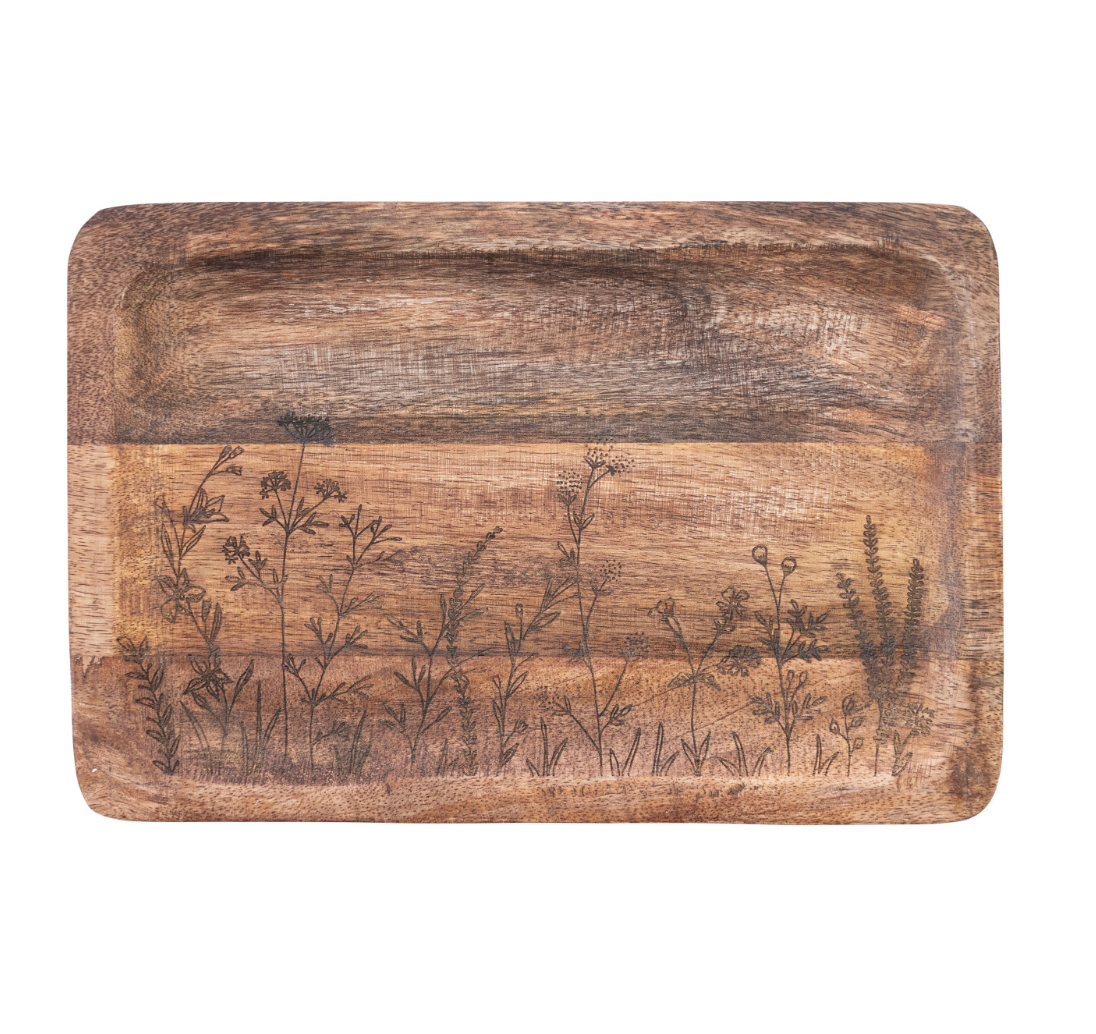 Laser Etched Botanical Tray
