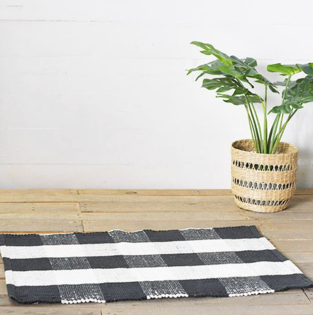 Black and White Throw Rug