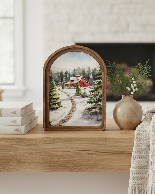Christmas Tree Farm Arched Framed Decor | PRE-ORDER