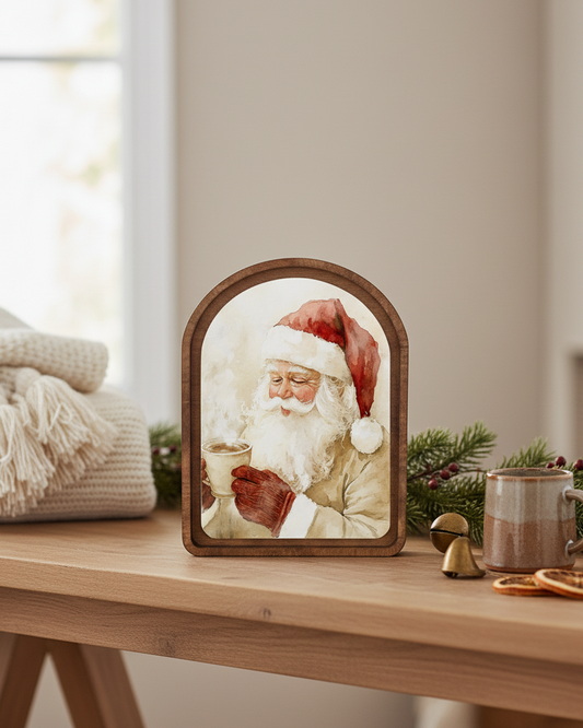 Cocoa Santa Arched Framed Decor | PRE-ORDER