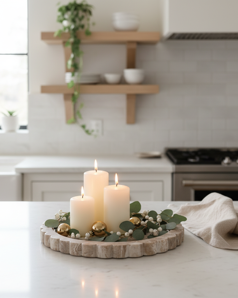 Beige Marble Scallop Tray
