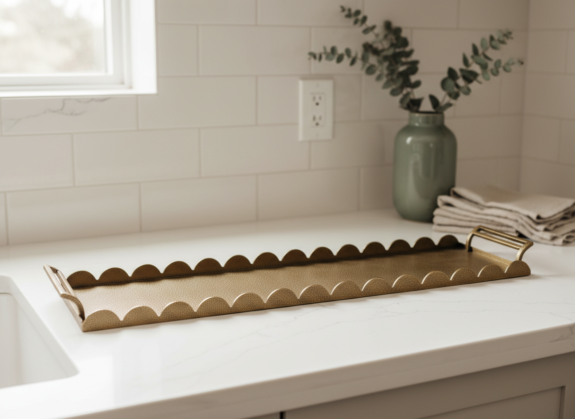 Long Scallop Metal Gold Tray | Early Access Release