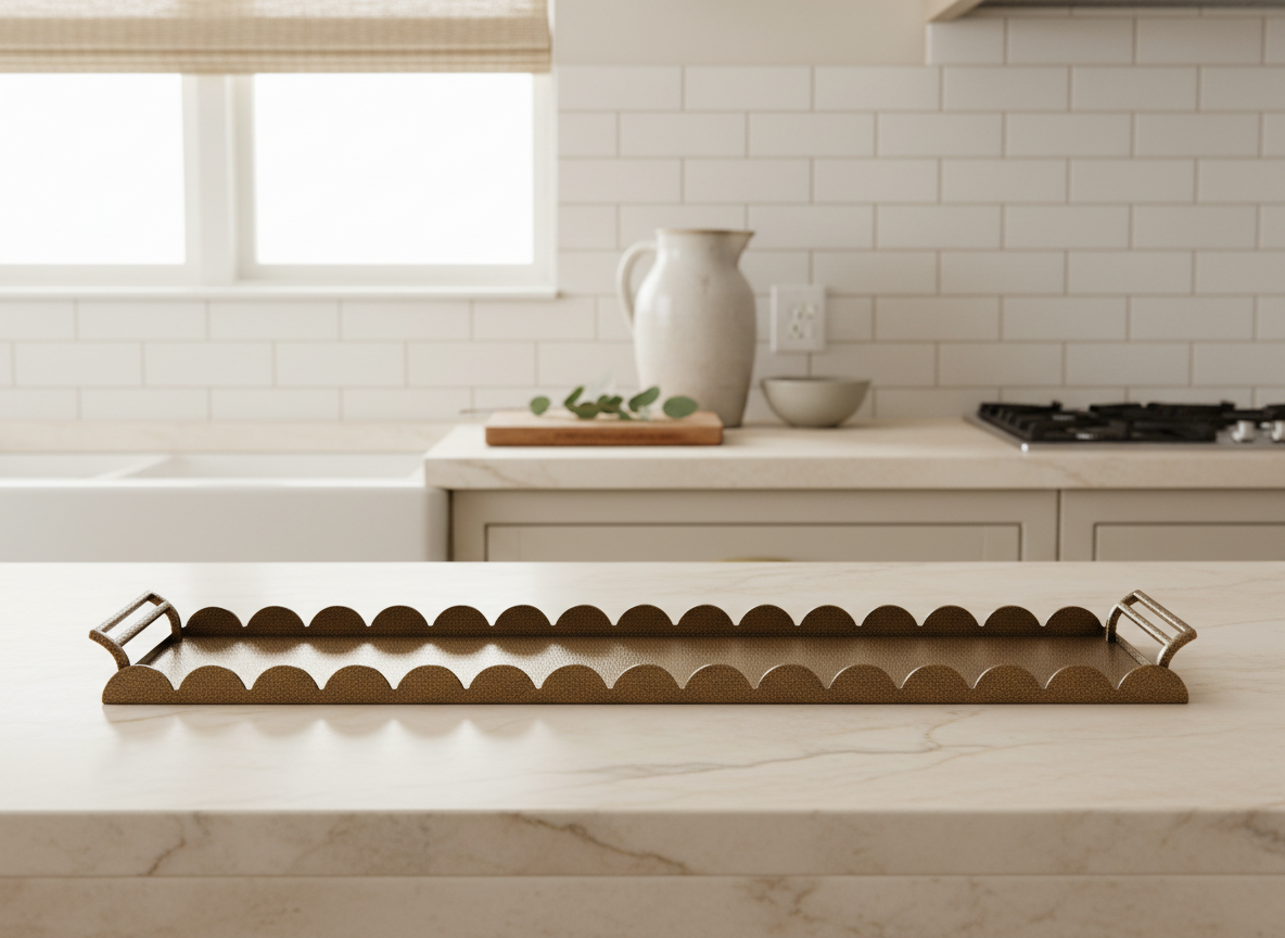 Long Scallop Metal Gold Tray | Early Access Release