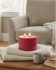Red Textured Triple Wick Flameless Candle