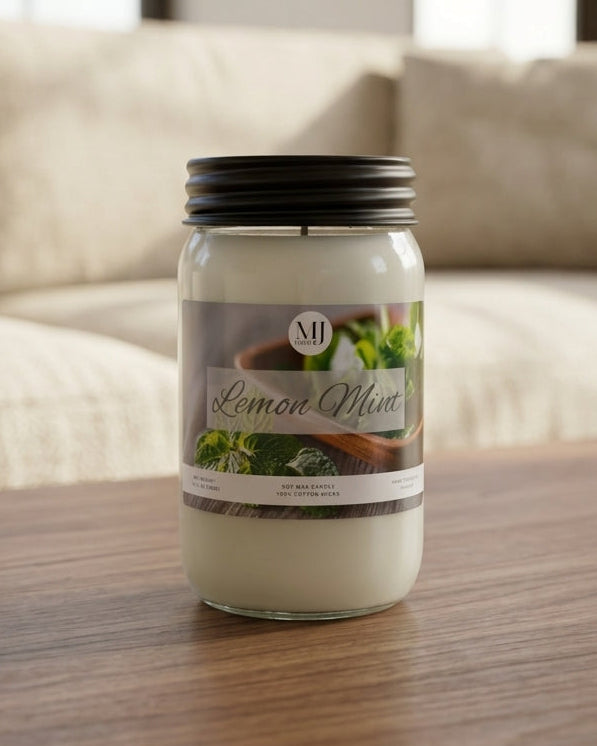 Lemon Mint | Mason Jar Soy Candle