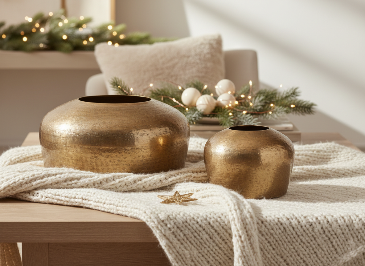 Hammered Gold Vase