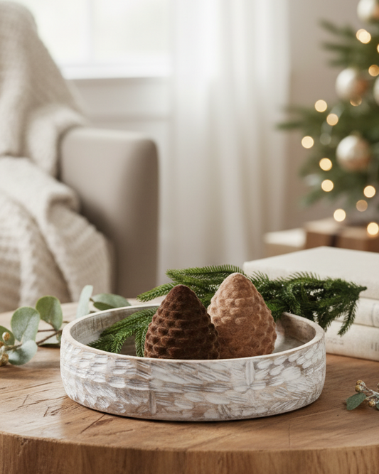 Flocked Pinecone Accent | Small