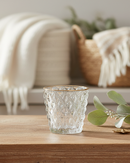 Crystal & Gold Votive Holder