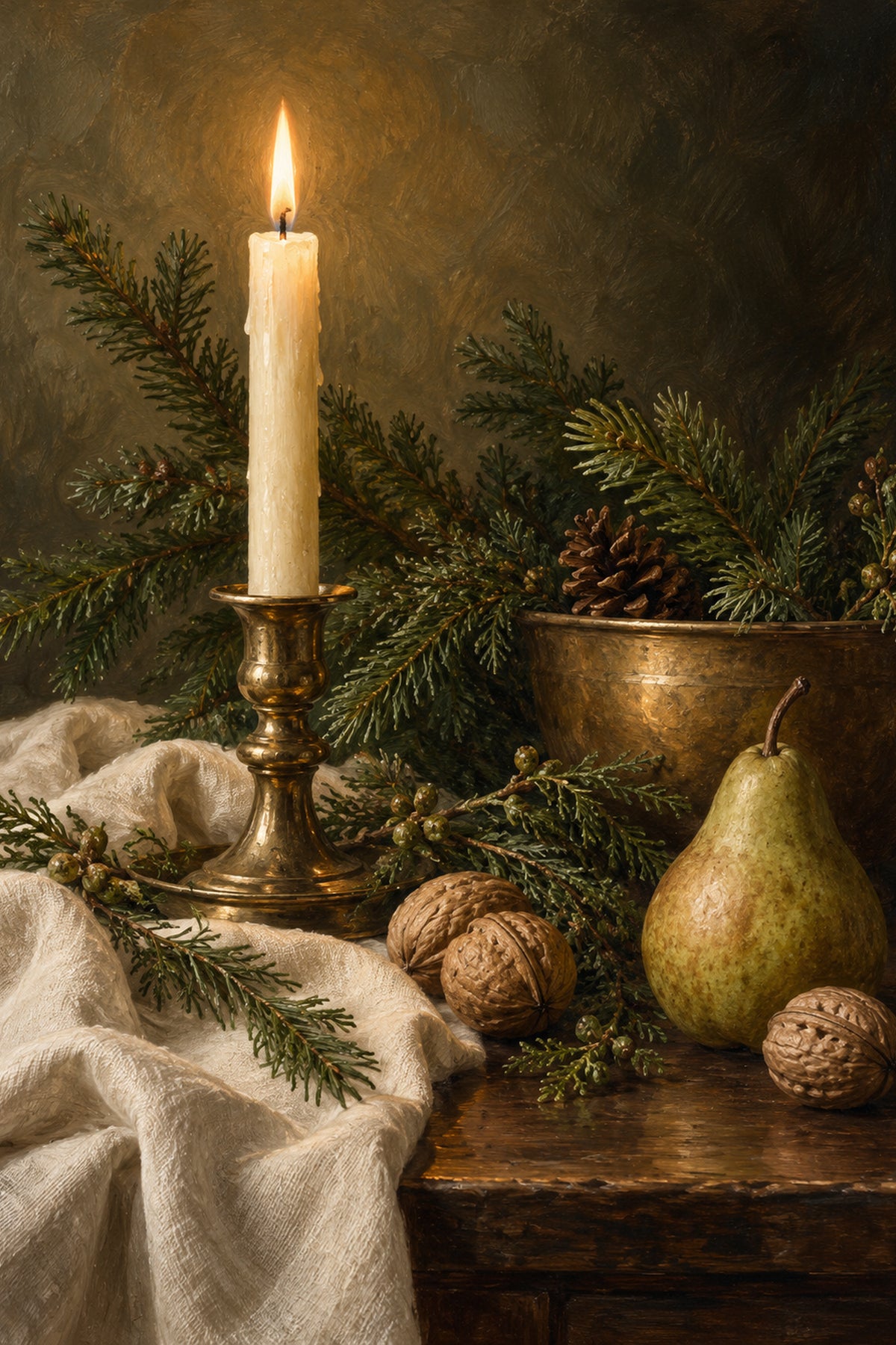 Christmas Candlelight art print — 4 × 6 inches — frame sold separately