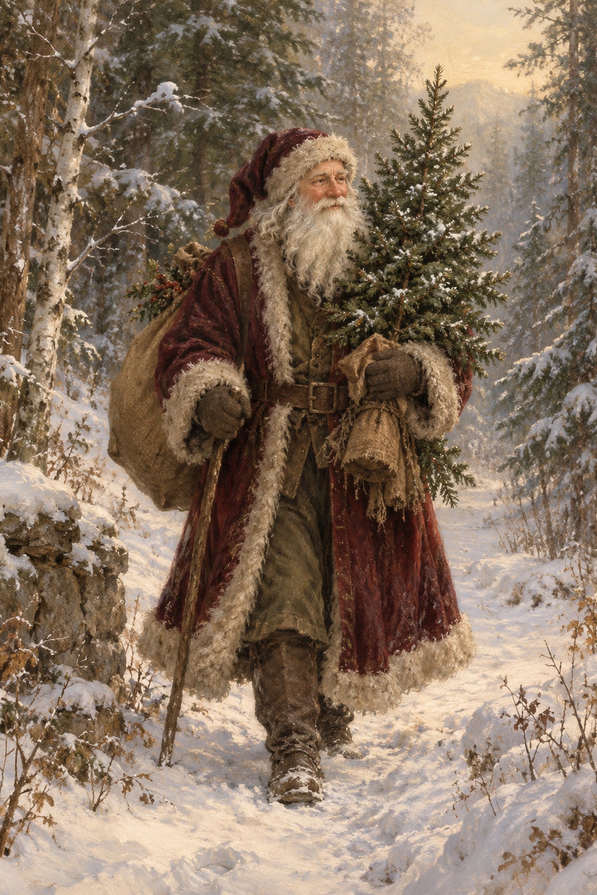 Father Christmas art print — 4 × 6 inches — frame sold separately