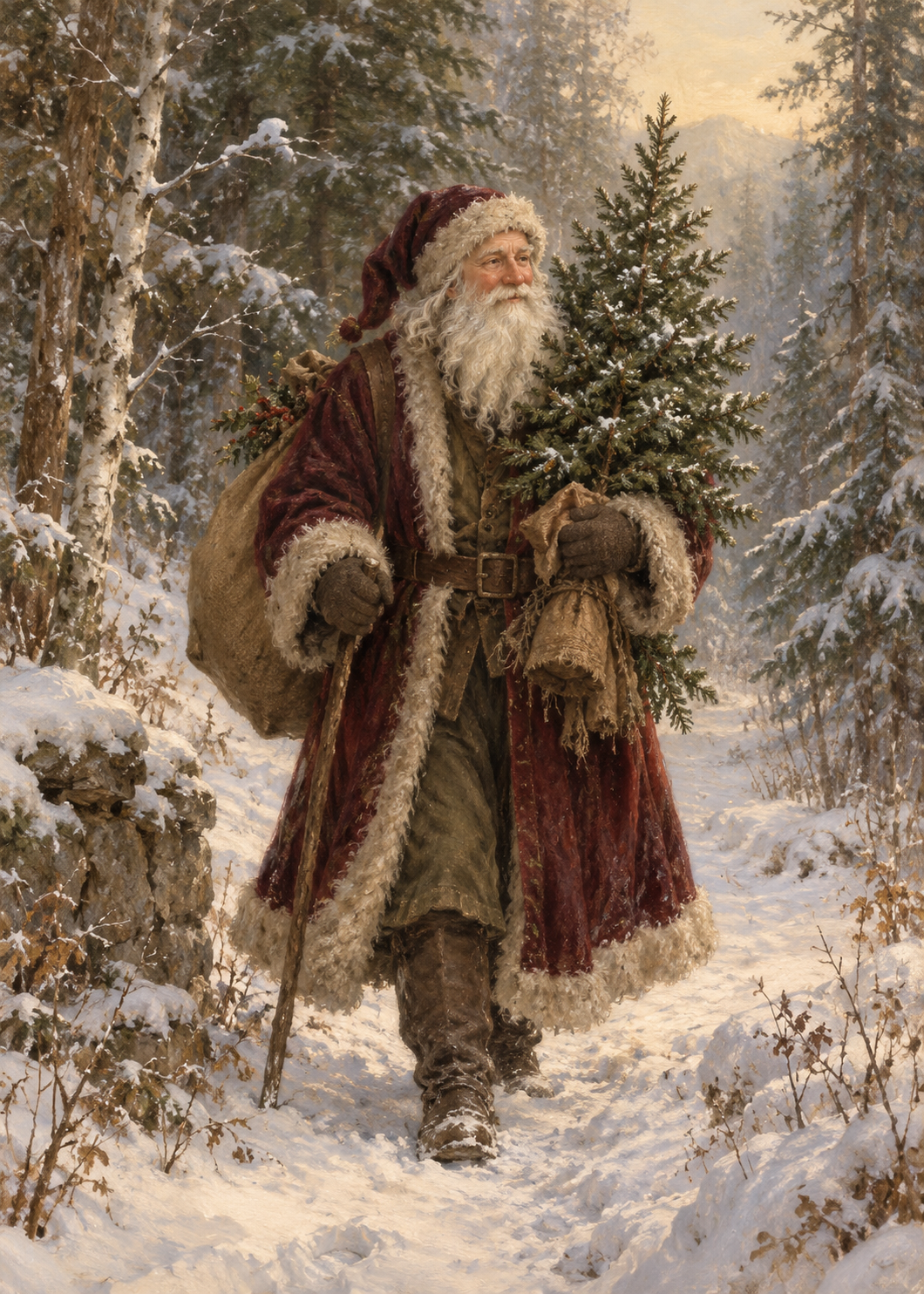 Father Christmas holiday art print — frame sold separately