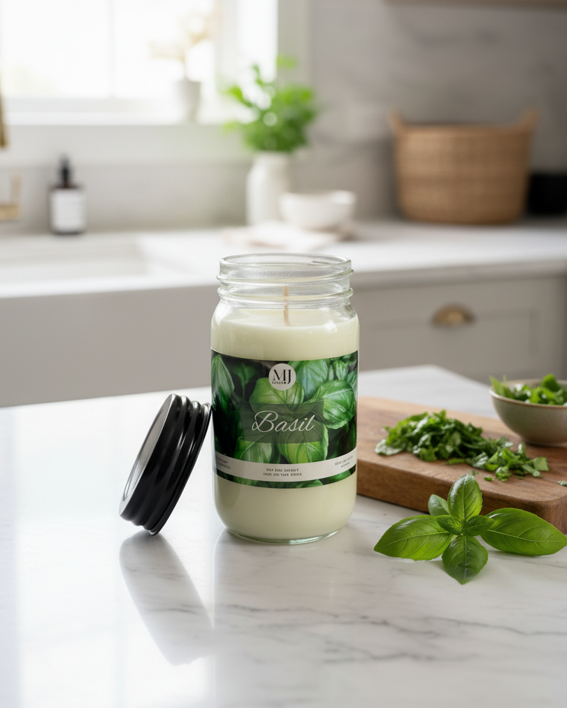 Basil | Mason Jar Soy Candle